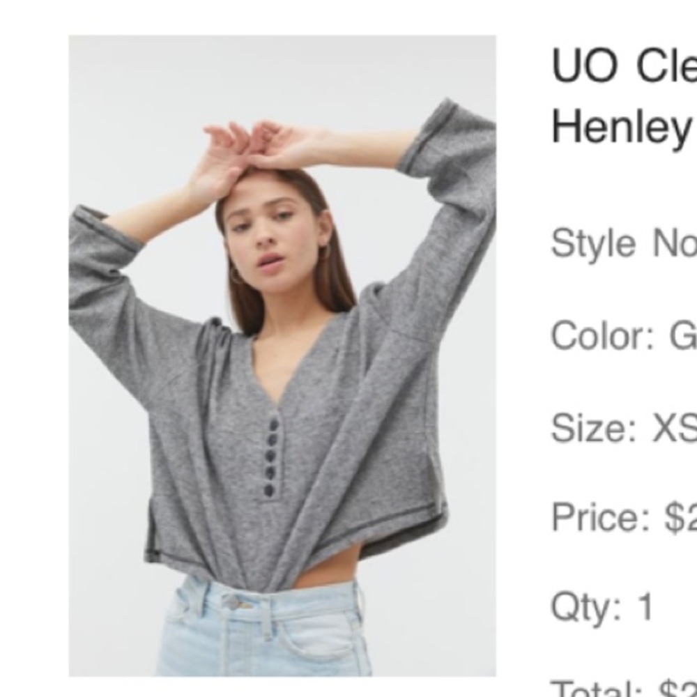 UO ribbed knit Henley top